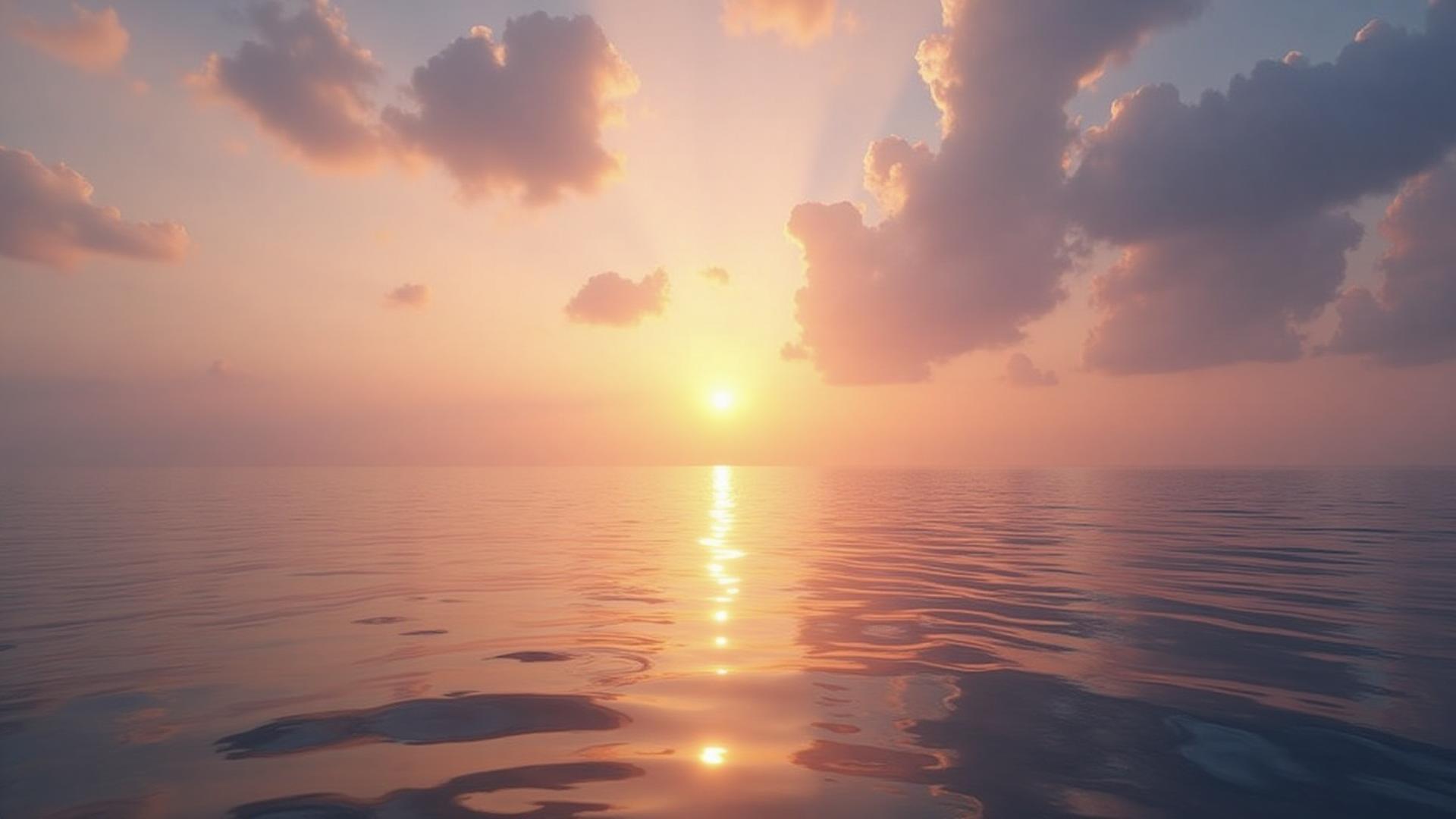 Peaceful sunset over calm waters